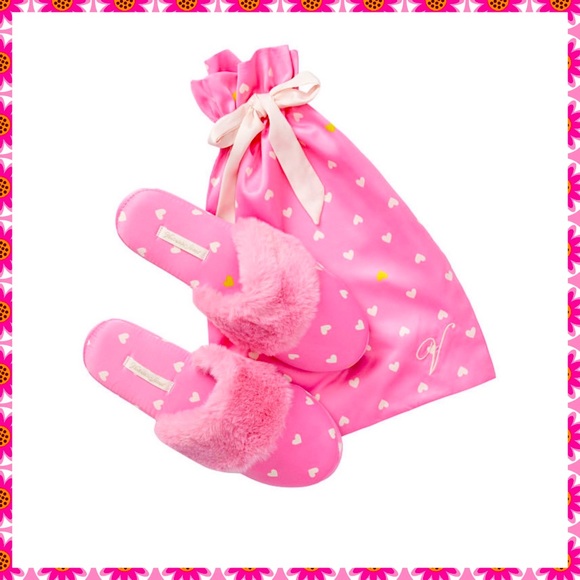 Victoria's Secret Other - BNWT Victoria’sSecret Satin Slippers w/ Faux Trim